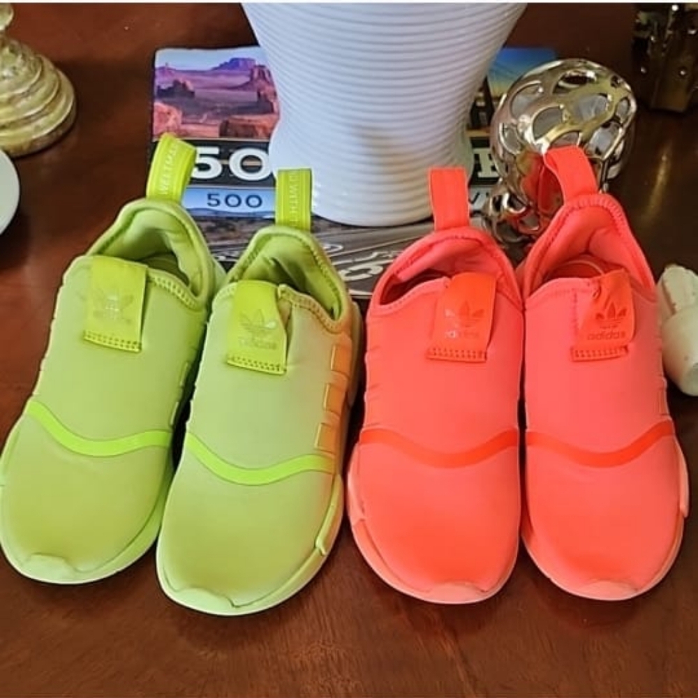 Adidas Kids Sneakers - Lime Green and Neon Orange